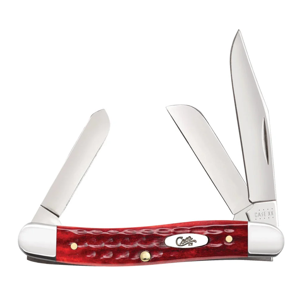 Case Medium Stockman Pocket Worn Old Red Bone Pocket Knife
