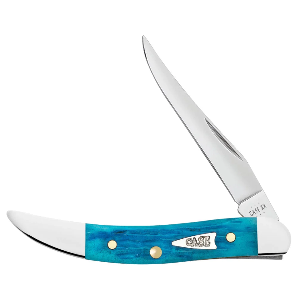Case Small Texas Toothpick Crandall Jig Sky Blue Bone Pocket Knife