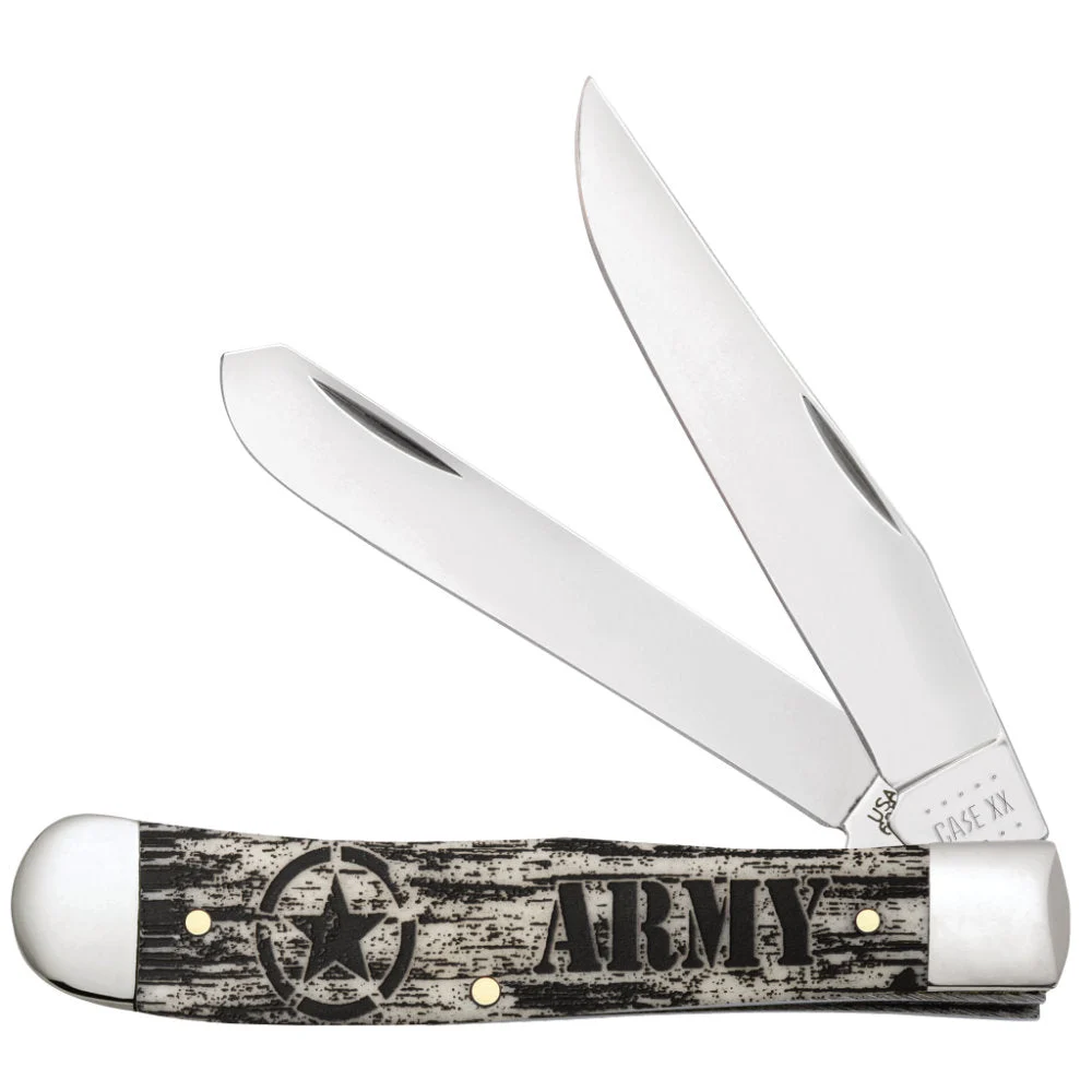Case US Army Trapper Natural Bone Pocket Knife