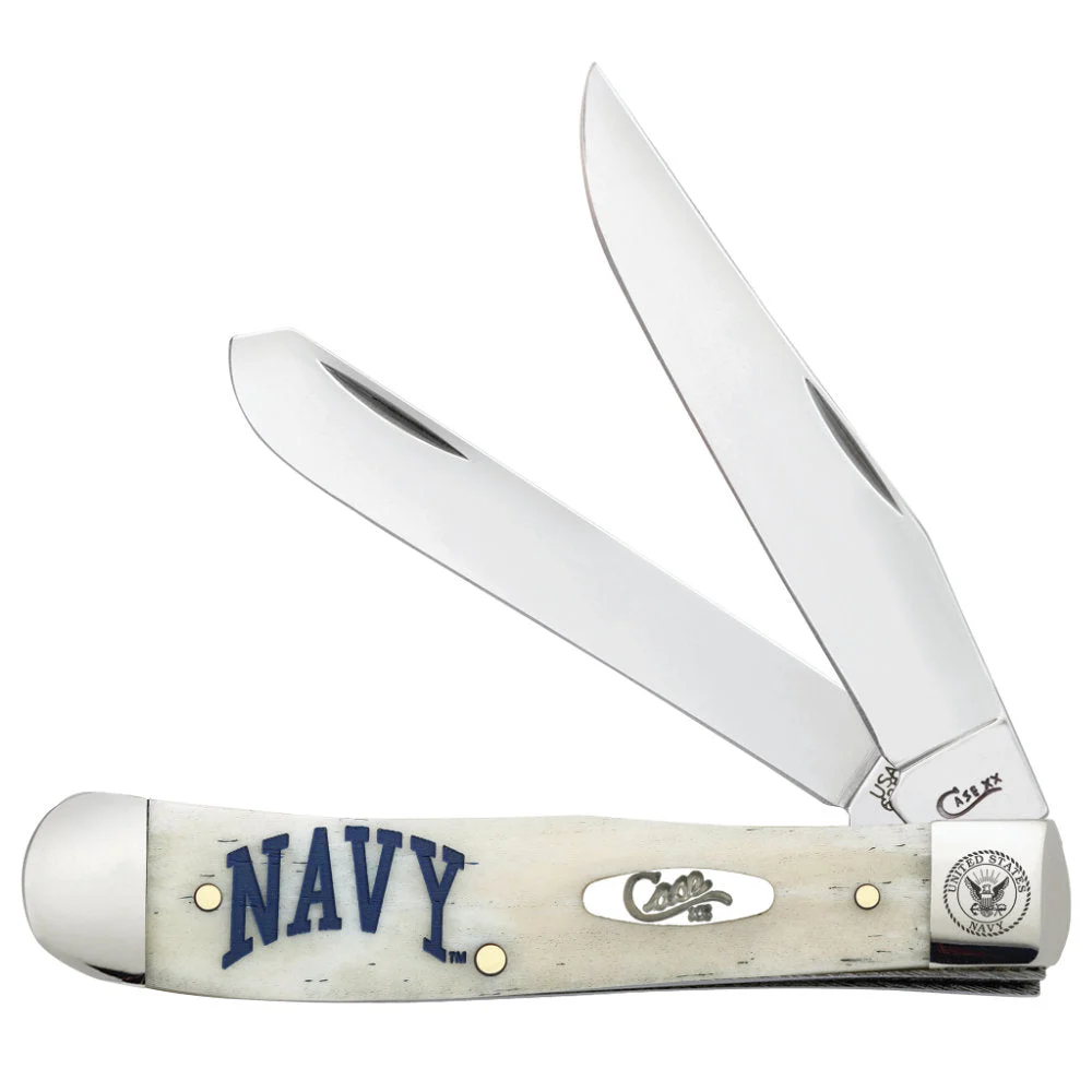 Case US Navy Trapper Natural Bone Pocket Knife