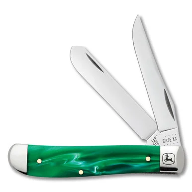 Case XX John Deere Green Pearl Kirinite Mini Trapper Folding Knife CA15773