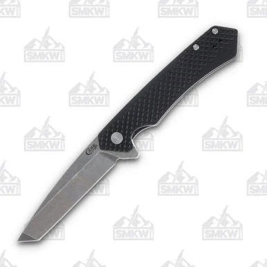 Case XX Kinzua Folding Knife S35VN Tanto Black Anodized Aluminum Milled CA64684