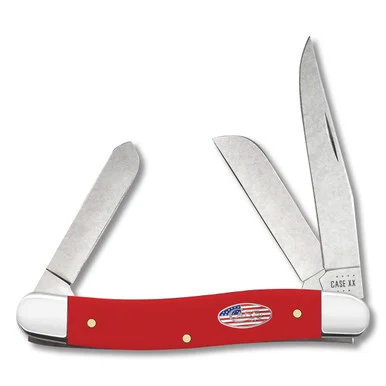 Case XX Knives American Workman Stockman Folding Knife 3.63in Smooth Red Synthetic CA73931