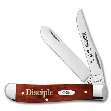 Case XX Matthew 28: 19-20 Chestnut Smooth Bone Mini Trapper Folding Knife CA60868