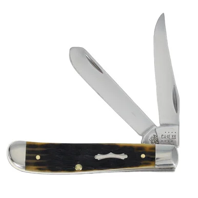 Case XX SMKW Exclusive Olive Green Crandall Jigged Bone Mini Trapper Folding Knife