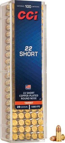 CCI 27 Short HV Copper-Plated Round Nose29 Grain .22 Short