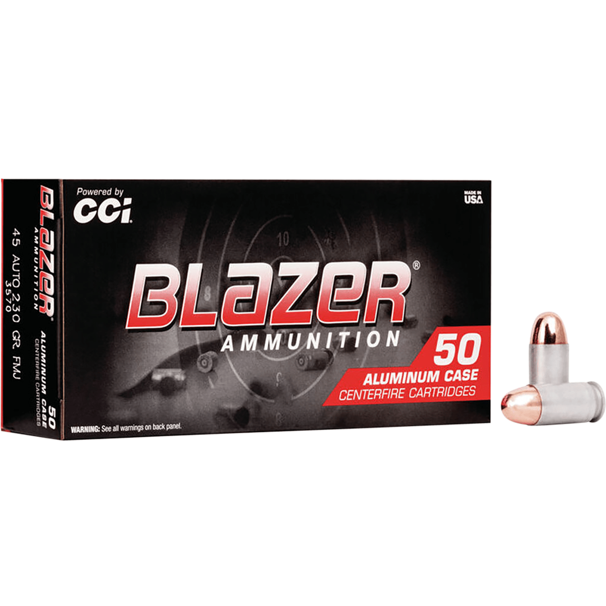 CCI 3570 Blazer Handgun 45 ACP 230 gr Full Metal Jacket 50 Per Box/ 20 Case