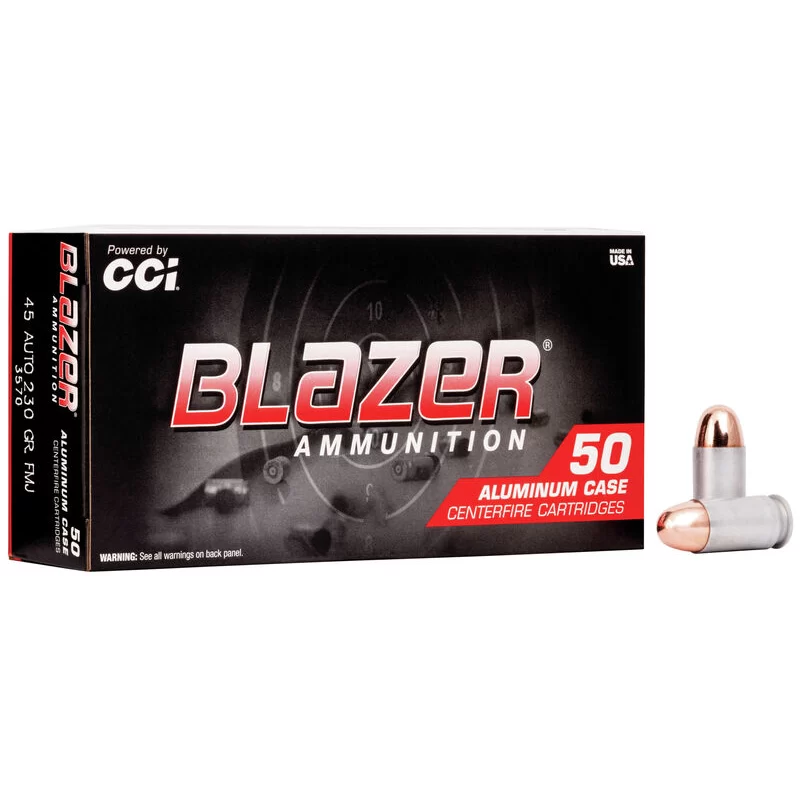 CCI Blazer Ammunition 45 Auto, 230 Grain, TMJ, Box of 50