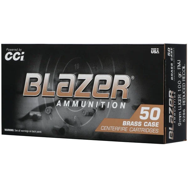 CCI BLAZER BRASS 9MM 100GR FMJ 50RD