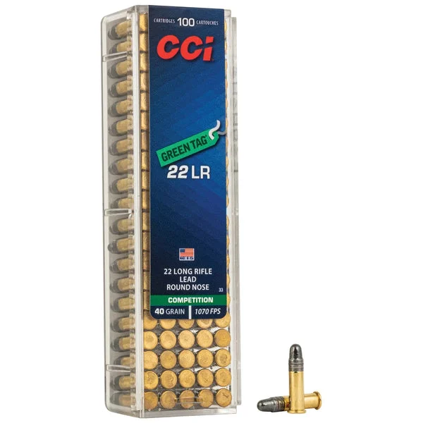CCI GREEN TAG 22LR 40GR LEAD-RN 1070FPS 100RD