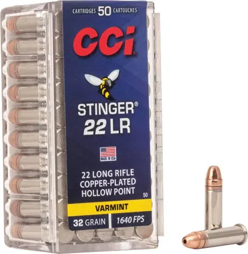 CCI STINGER 22LR 32GR JHP 1640FPS 50RD