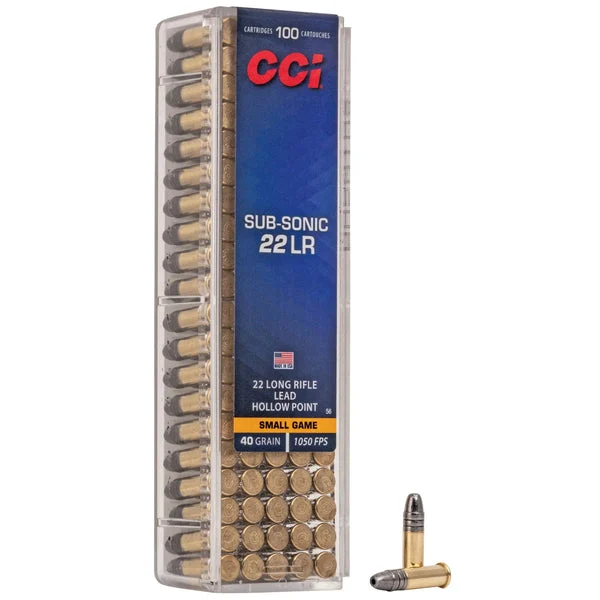 CCI SUBSONIC 22LR 40GR LEAD-HP 1050FPS 100RD