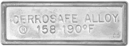 Cerrosafe Bismuth Chamber Casting Alloy,1/2 lb ingot