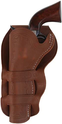 Cheyenne Double Loop Holster, left hand,5-1/2" barrel, brown leather,fits Colt Single Action Army revolvers and others