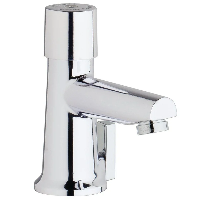 Chicago Faucets Single Handle Metering Monoblock Bathroom Sink Faucet in Polished Chrome | Ferguson