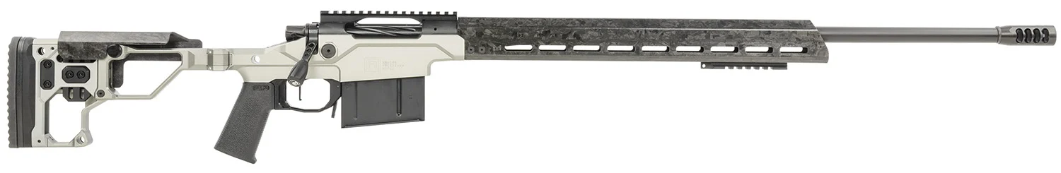 Christensen Arms 8010307201 Modern Precision6.5 Creedmoor 5+1 24″ Threaded Carbon Fiber Barrel, Black Nitride Finish, Tungsten Anodized Folding Stock, Polymer Grip