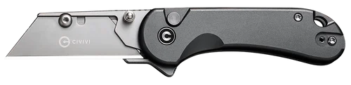Civivi Knives Elementum Utility All Purpose Utility Plain 6Cr13 Stainless Steel Blade, Black Aluminum Handle, 3 Blades & Pouch