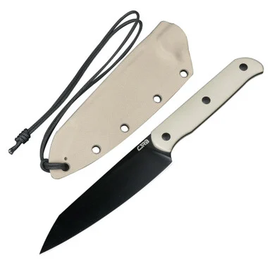 CJRB Silax Fixed Blade Knife Black Black PVD AR-RPM9/Desert White G-10 CJRB1921BBDE