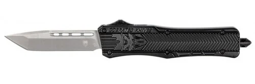 CobraTec CTK-1 Medium OTF, 3", 440C Stainless Steel, Tanto, Black Zinc-Aluminum Alloy
