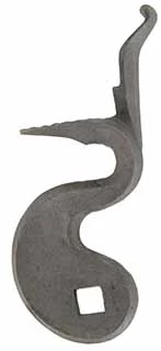 cock, left, wax cast steel, 1.49" throw, tapped 1/4-28