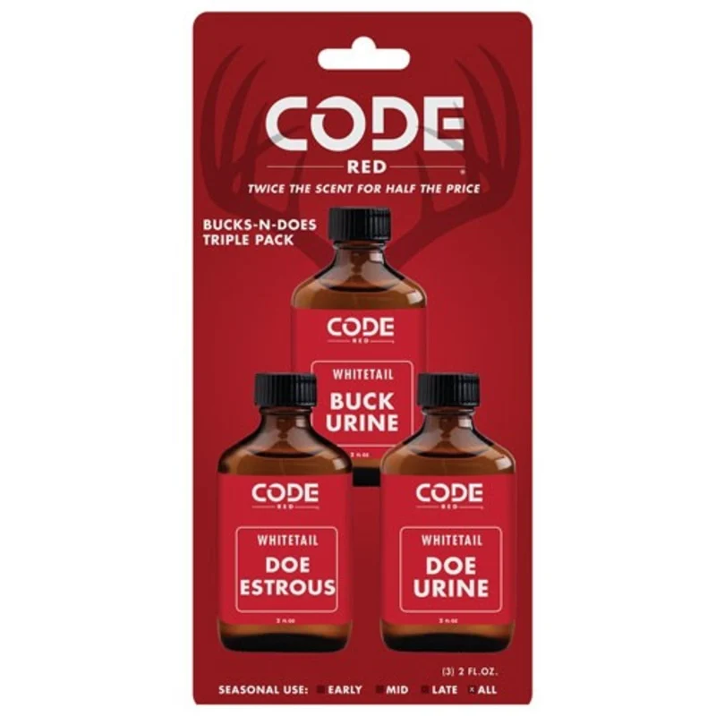 Code Red Deer Lure Bucks-n- – Does Triple Pack 2fl Oz/ea