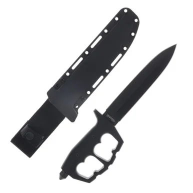 Cold Steel Chaos Double Edge Fixed Knife 7.5in Plain Black Spear Point CS80NTP
