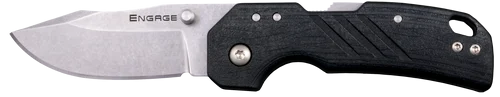 Cold Steel Engage 2.50" Folding Clip Point Plain Stonewashed 4116 SS Blade/Black GFN Handle Includes Belt Clip