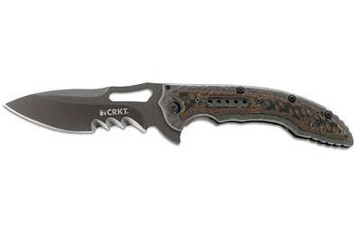 Columbia River Knife & Tool Fossil 3.96″ Black-sts Veff Serrated