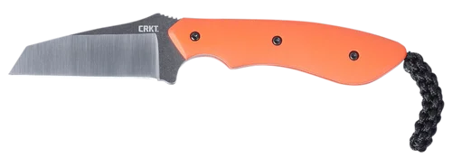 Columbia River SPIT, Fixed Blade Knife, Plain Edge, 2.29" Inverted Tanto Blade, G10 Handle, 8Cr13MoV Stainless, Silver Blade, Orange Handle