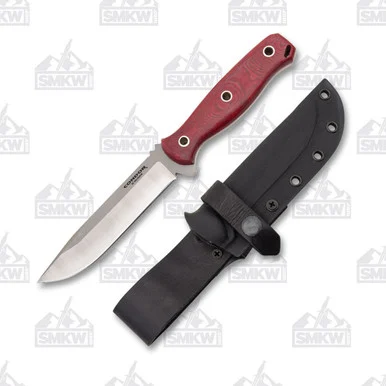 Condor Tool and Knife Bushcraft Bliss Knife Fixed Blade Red Micarta 4.8in Clip Point CTK283247HC