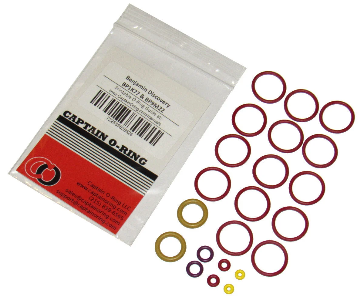 Crosman Benjamin Discovery BP1K77 (.177) & BP9M22 (.22) Air Rifle 2x COLOR CODED O-Ring Kit