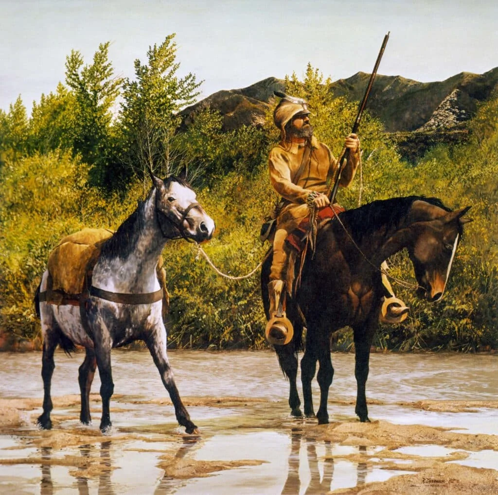 Crossing the Platte – 16-3/4in x 16-3/4in