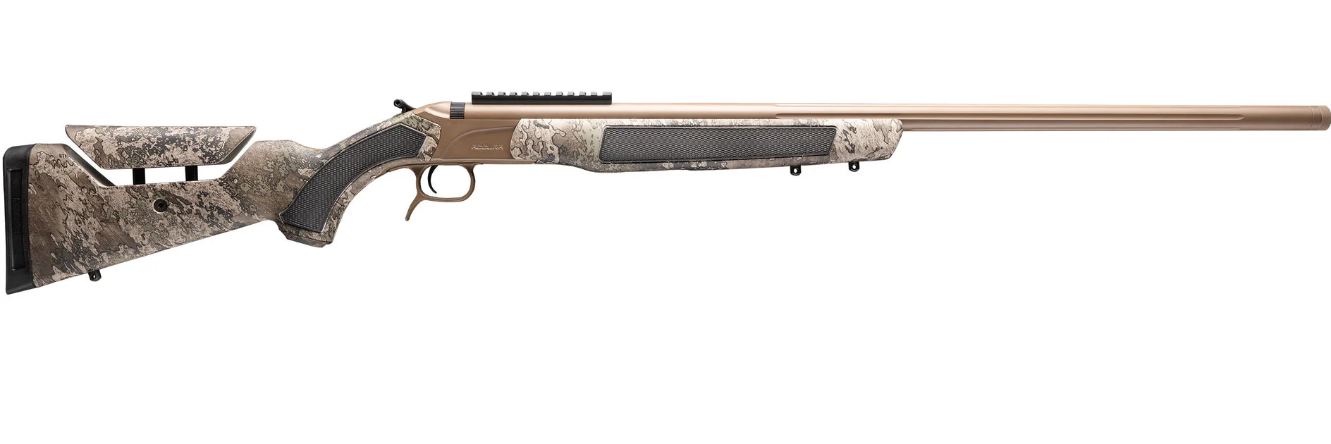 CVA Accura LR-X Muzzleloader .50 Caliber - FDE Cerakote + Nitride Barrel - True Timber Strata Camo Stock - PR3209NM