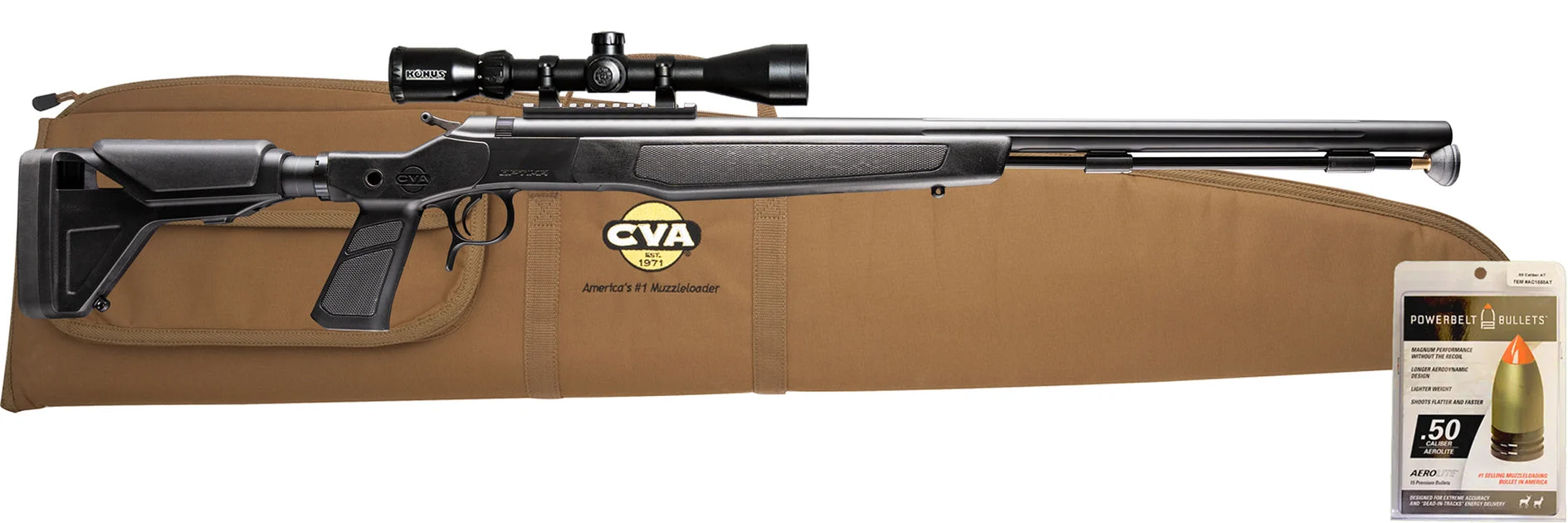 CVA™ Optima XP Muzzleloader Rifle .50 Cal Nitride 26" Barrel - KonusPro™ 3-9x40mm BDC Reticle - PR2043NSCP