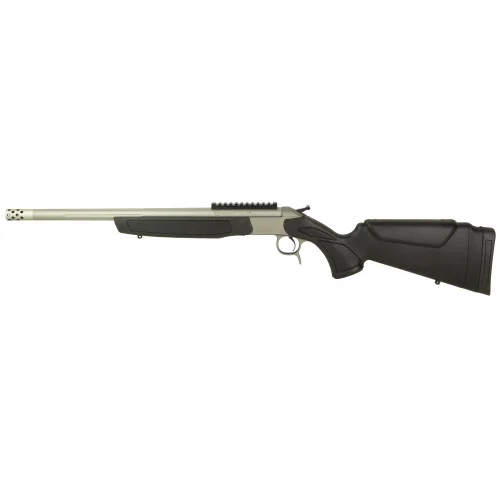 CVA Scout, Take-Down 44 Magnum, 20" Threaded Barrel, Stainless Steel Finish, Synthetic Stock, Black, Ambidextrous, Scope Rail, Muzzle Brake, 1 Round