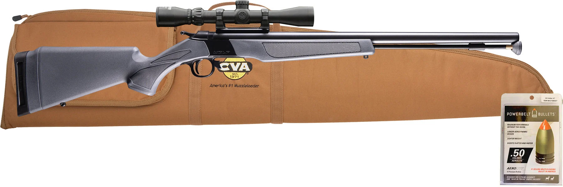 CVA Wolf™ Muzzleloader Konus™ Scope Combo - .50 Cal Muzzleloader Rifle - PR2119SCP