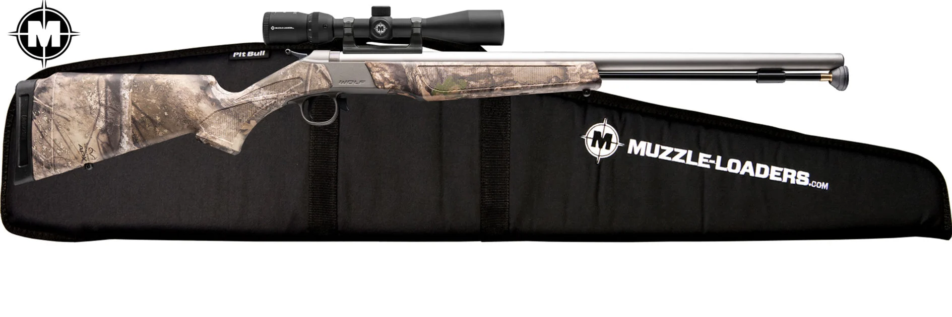 CVA™ Wolf Muzzleloader Rifle - .50 Cal Genesis 3-9x40mm Scope Package - Stainless Steel & Realtree APX - PR2120MZ
