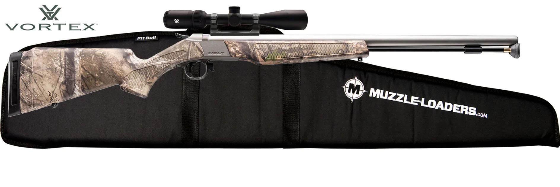 CVA™ Wolf Muzzleloader Rifle - Stainless Steel - Vortex Crossfire HD 3-9x40mm Scope Combo - PR2120VSMVHD