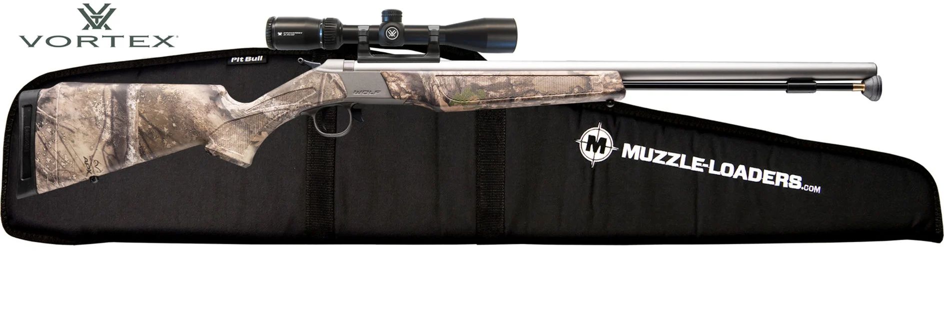 CVA™ Wolf Muzzleloader Rifle - Stainless Steel - Vortex Crossfire II 3-9x40mm Scope Combo - PR2120VSC