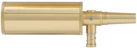 Cylindrical Brass Powder Flask,2-3/4" length, 1-1/4" diameteraccepts 10-1mm threaded spouts