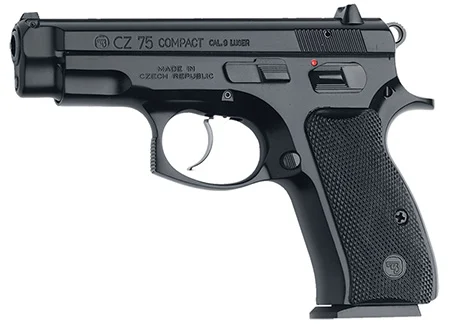 CZ-USA 01194 CZ 75 D PCR Compact *CA Compliant 9mm Luger 10+1 3.75″ Black Steel Barrel, Black Serrated Steel Slide, Black Polycoat Aluminum Frame w/Beavertail, Black Rubber Grip