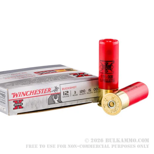 5 Rounds of 12ga Ammo by Winchester -3" 00 Buck