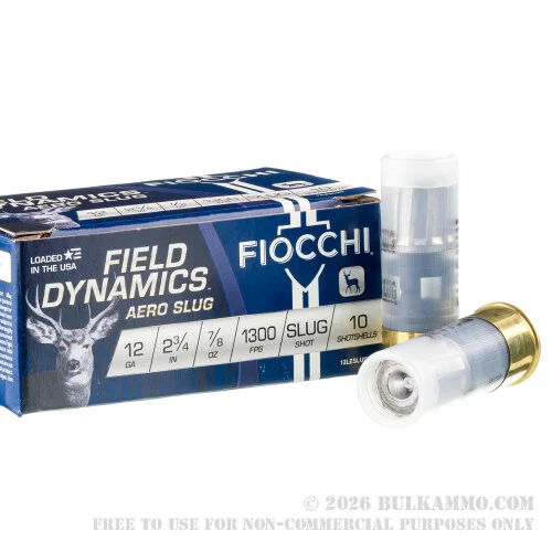 250 Rounds of 12ga Ammo by Fiocchi Law Enforcement -Rifled Slug
