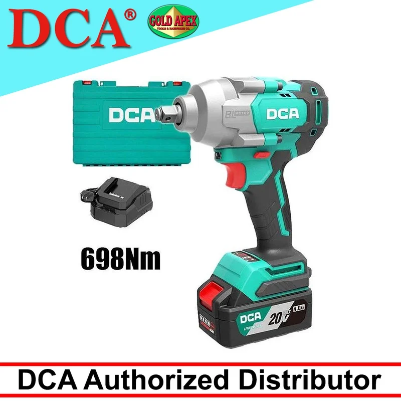 DCA ADPB698 DM 20V Cordless Brushless Impact Wrench 1/2″ Drive 698Nm