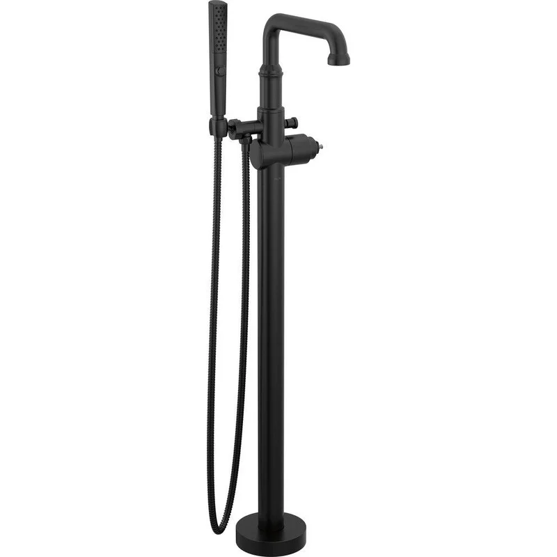 Delta Faucet Broderick Floor Mount Filler with Hand Shower in Matte Black (Handle Sold Separately) (Trim Only) | Ferguson