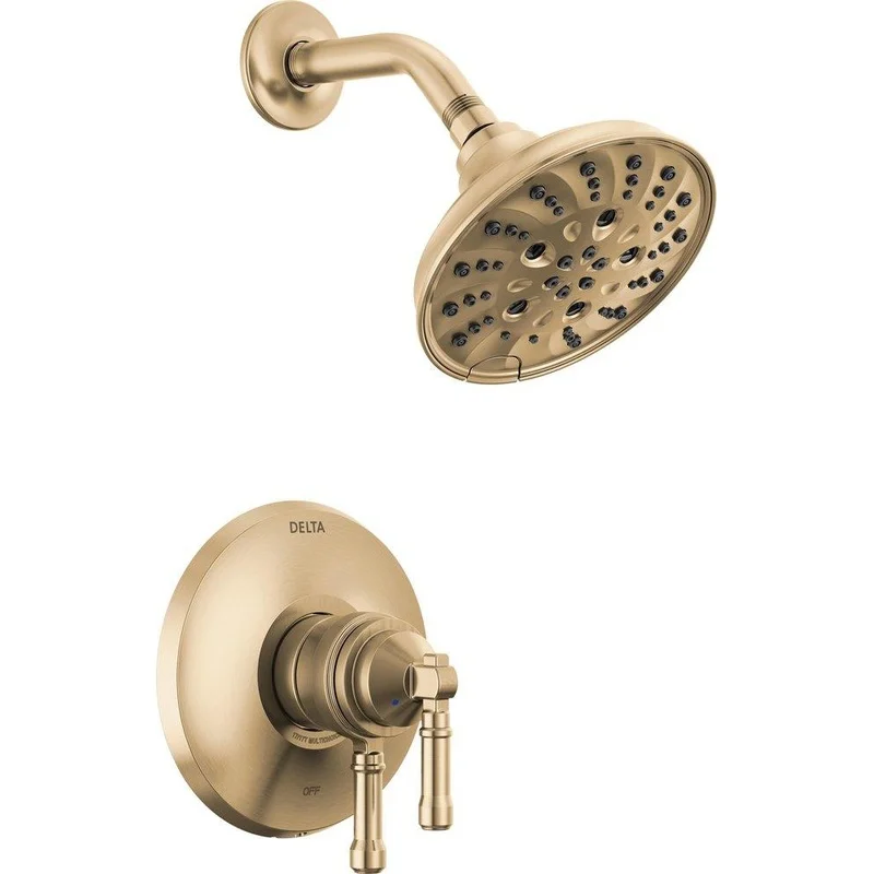 Delta Faucet Broderick Single Handle Multi Function Shower Faucet in Lumicoat Champagne Bronze (Trim Only) | Ferguson