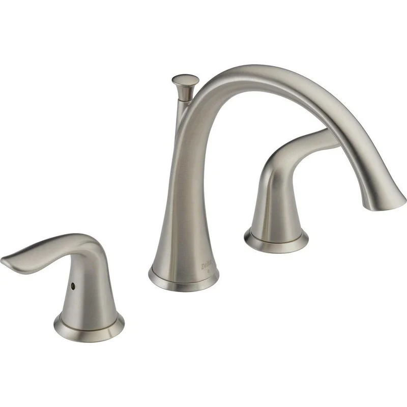 Delta Faucet Lahara Two Handle Roman Tub Faucet in Brilliance Stainless (Trim Only) | Ferguson