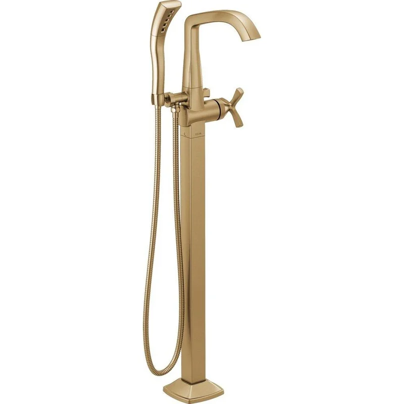 Delta Faucet Stryke Single Handle Floor Mount Filler in Lumicoat Champagne Bronze (Trim Only) | Ferguson