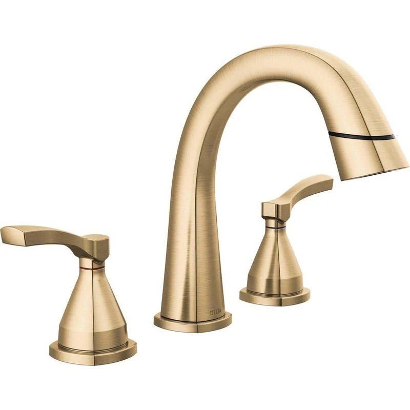 Delta Faucet Stryke Two Handle Widespread Bathroom Sink Faucet in Lumicoat Champagne Bronze | Ferguson