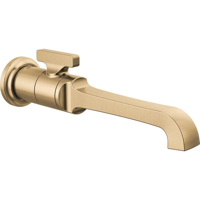 Delta Faucet Tetra Single Handle Wall Mount Bathroom Sink Faucet in Lumicoat Champagne Bronze | Ferguson